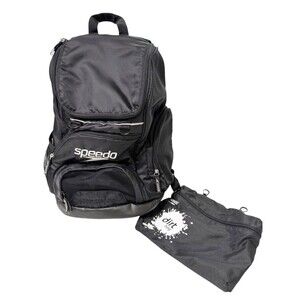 Speedo Teamster 25L Swim Dry Backpack "Dirt Bag" Separated Wet Compartment Black